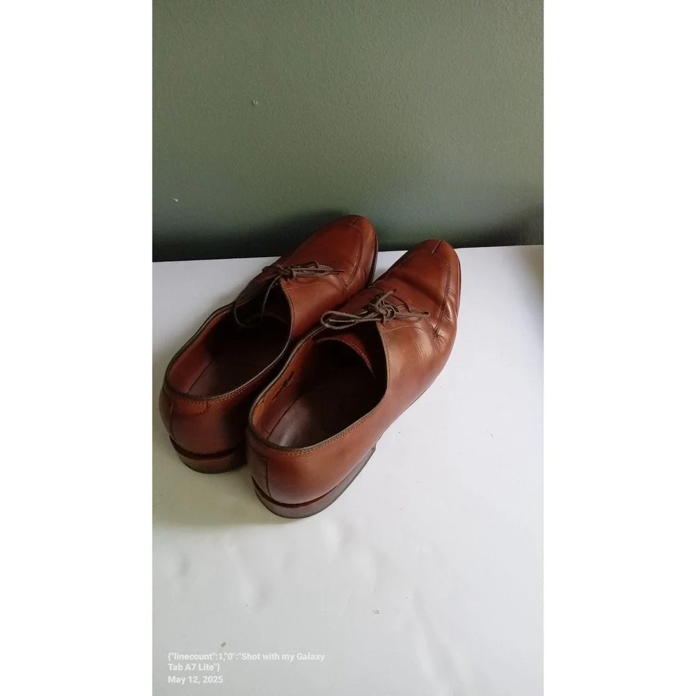 Leather Dress‎ Shoes Brown Lace Up Oxford Business Casual Size Unknown